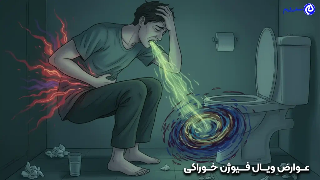 تصویر شخصی دچار به اسهال استفراق و دل درد شدید 
